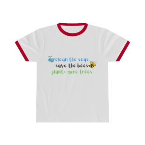 Unisex Ringer Save Nature Quote Tee