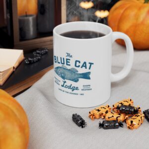 Ceramic Blue Cat Mug 11oz